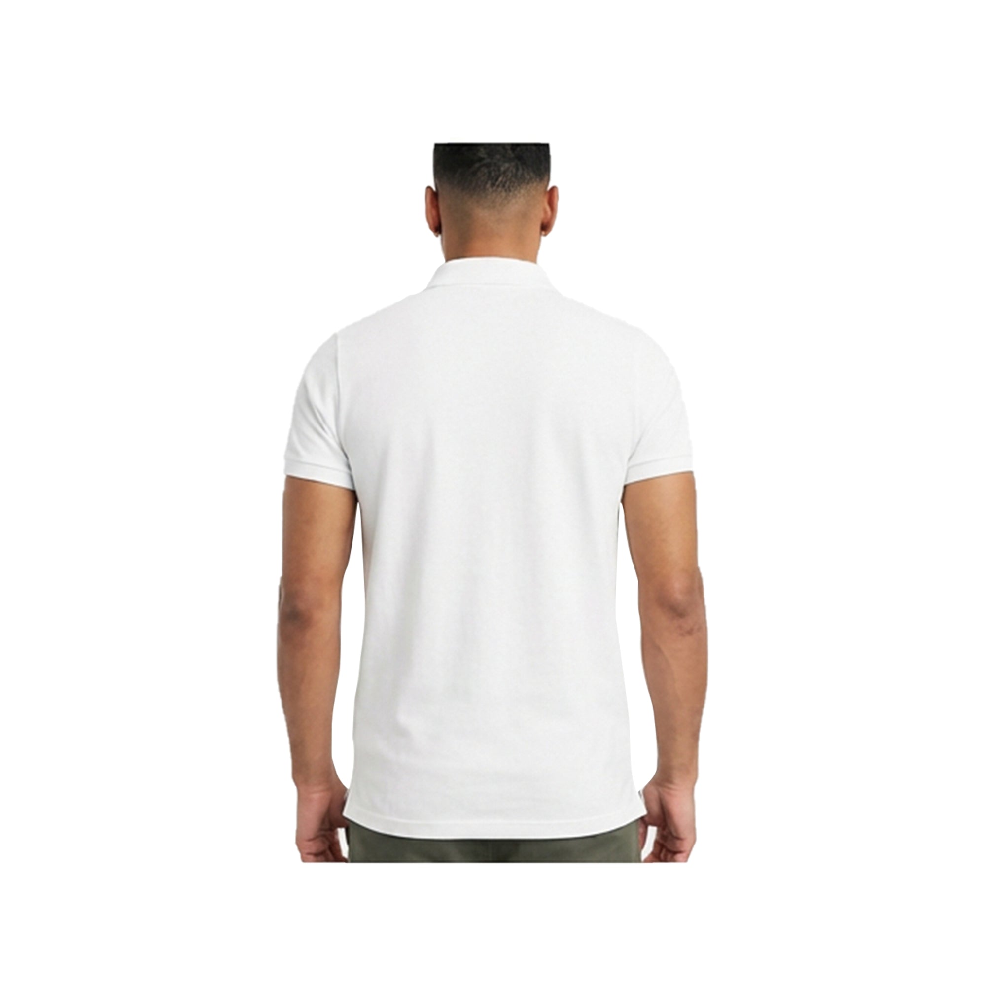 Hollister Men's White Icon Logo Pique Polo, Short Sleeve T-Shirt, Polo Neck, Comfortable Casual Wear