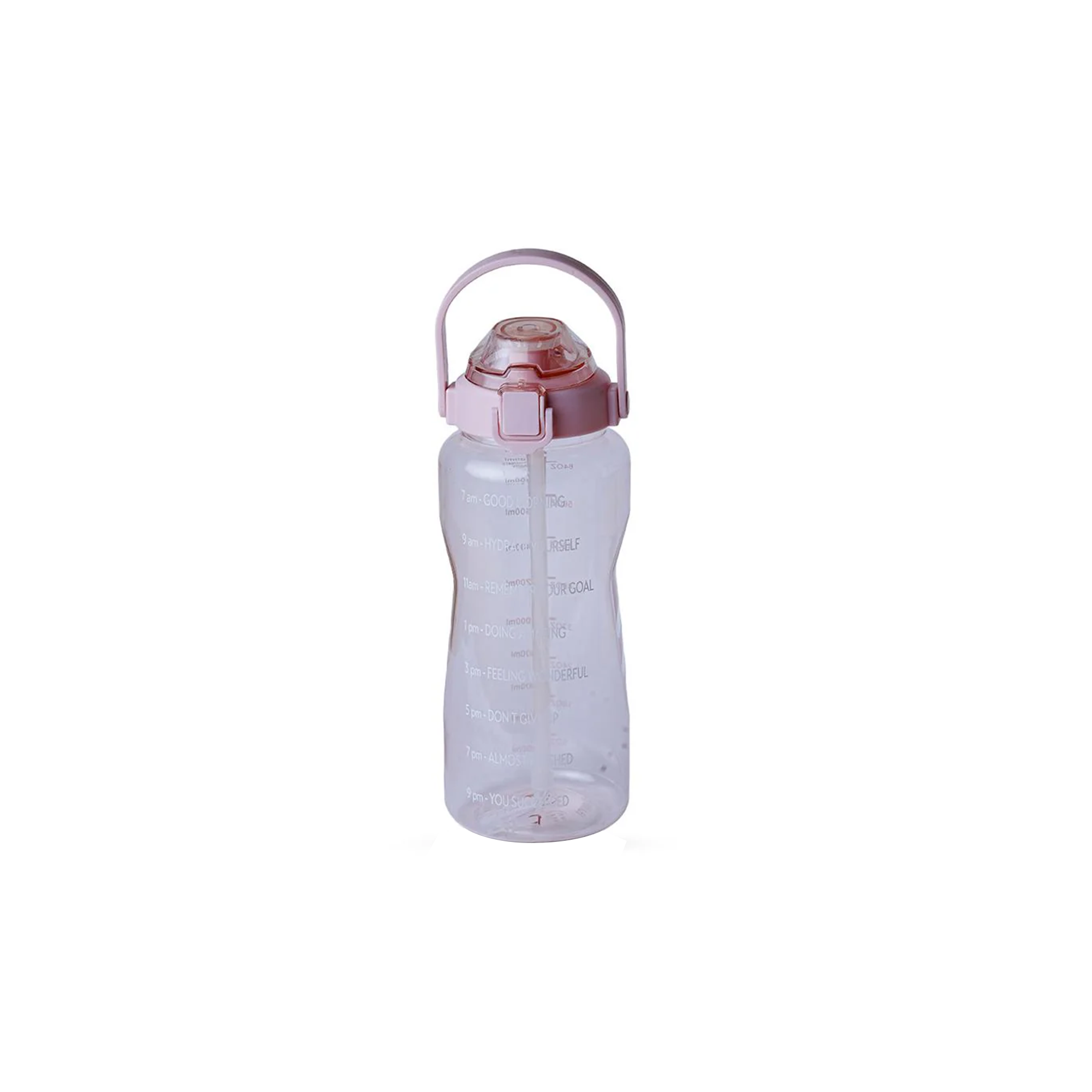 SHBRIFA 2 Litre Water Bottle With Straw Time Markings Half Gallon Fitness Gym Sports Bottle Red Purple