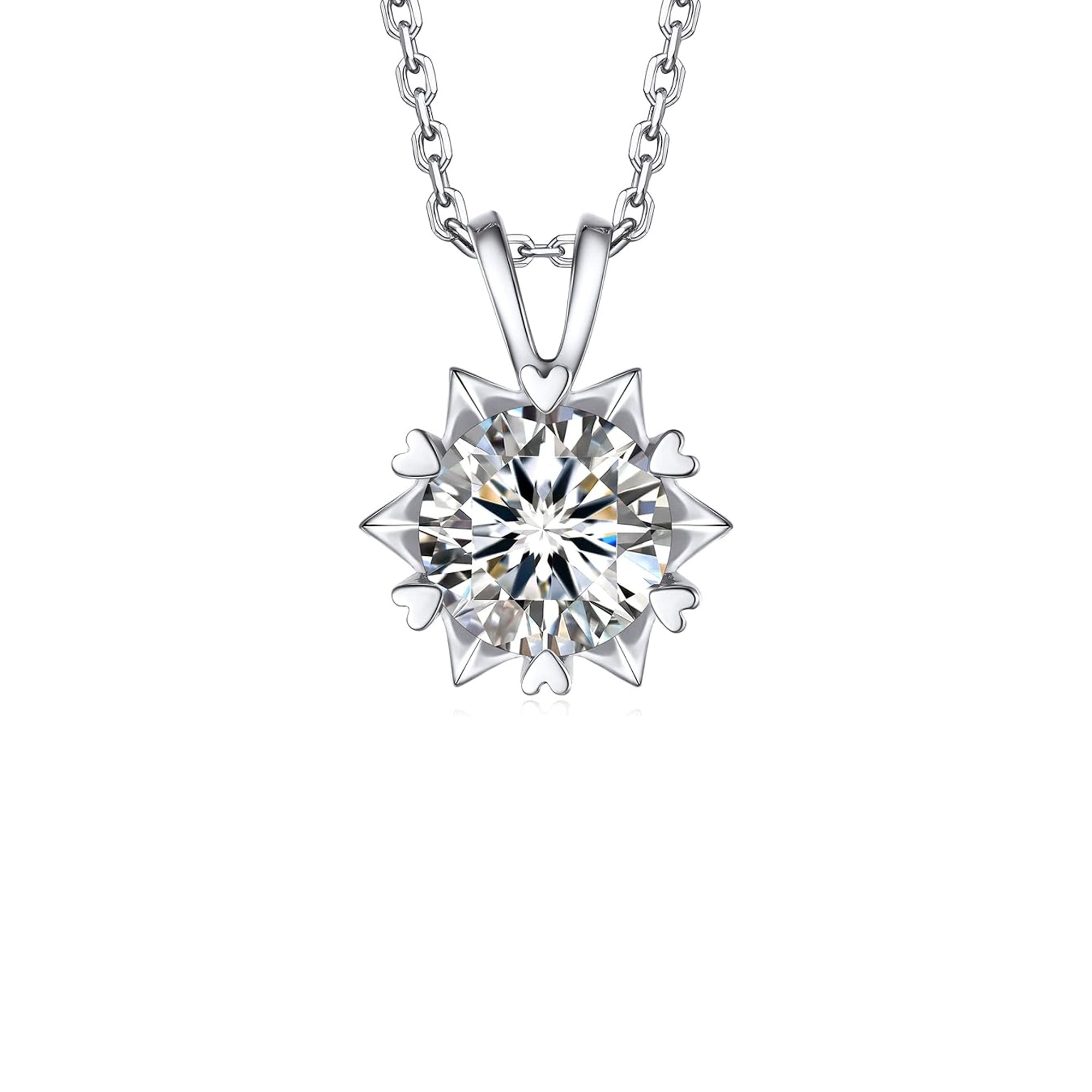 Solitaire Necklace, 1/2Ct Moissaint Simulated Diamond Pendant Necklace
