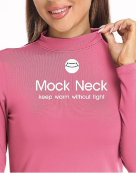 JOLLYBUYER women's mock neck thermal underwear pink size