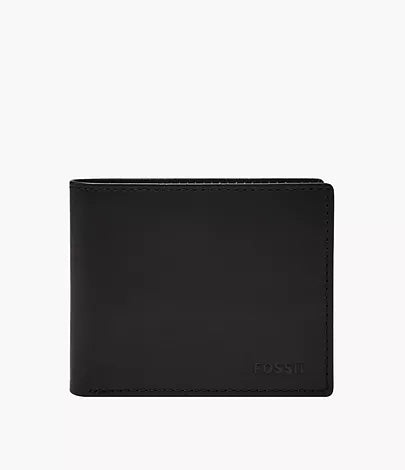 Fossil Men’s Derrick RFID Leather Bifold Wallet with Flip ID Window