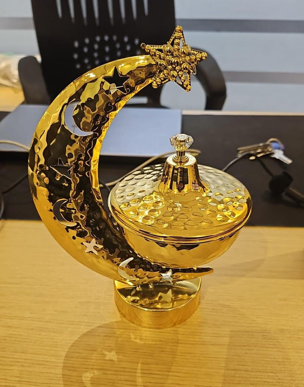 Ramadan crescent metal date serving dish-COOD 851