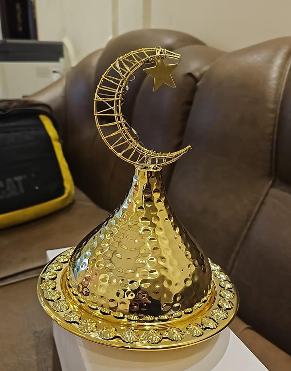 Ramadan crescent metal date serving dish-COOD 102