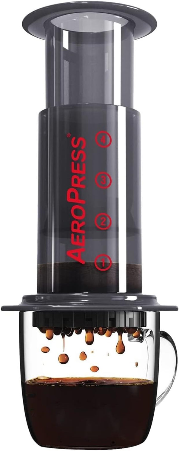 AeroPress Coffee and Espresso Maker - Quickly Makes Delicious Coffee Without Bitterness - 1 to 3 Cups Per Pressing