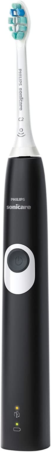 PHILIPS Sonicare ProtectiveClean 4100 Rechargeable Electric Toothbrush, Black - Plaque Control, Pressure Sensor, Up to 2 Weeks Operating Time