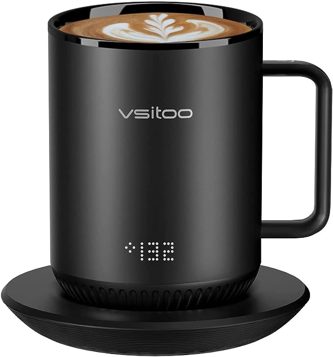 VSITOO S3 Temperature Control Smart Mug with Lid App Controlled Heated Coffee Cup