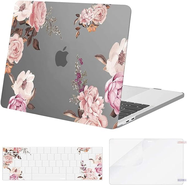 حافظة MOSISO متوافقة مع ماك بوك برو 13 بوصة M2 2023، 2022، 2021-2016 A2338 M1 A2251 A2289 A2159 A1989 A1708 A1706، بلاستيك الفاوانيا الصلب Sh 