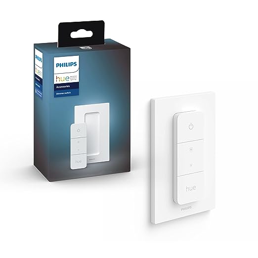 Philips Hue Smart Wireless Dimmer Switch V2 (خالي من التثبيت، حصريًا لأضواء Philips Hue) للإضاءة المنزلية الداخلية وغرفة المعيشة وغرفة النوم 