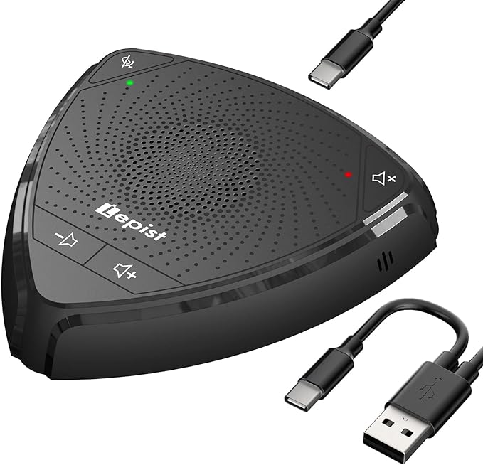 Lepist USB Speakerphone Computer Speaker with Microphone 360 Degree Voice Pickup