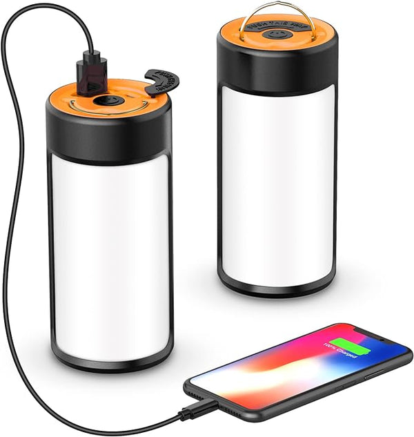 LED Camping Lantern, CT CAPETRONIX Rechargeable Camping Lights with 400LM 5 Light Modes Water-Resistant, 2 Pack Portable Tent Lights for Cam