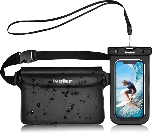 VGUARD Waterproof Pouch Bag + Phone Case, Waterproof Case Dry Bag for Beach,Swim,Boating,Kayaking,Hiking,Protects Iphone Phone, Camera, Cash