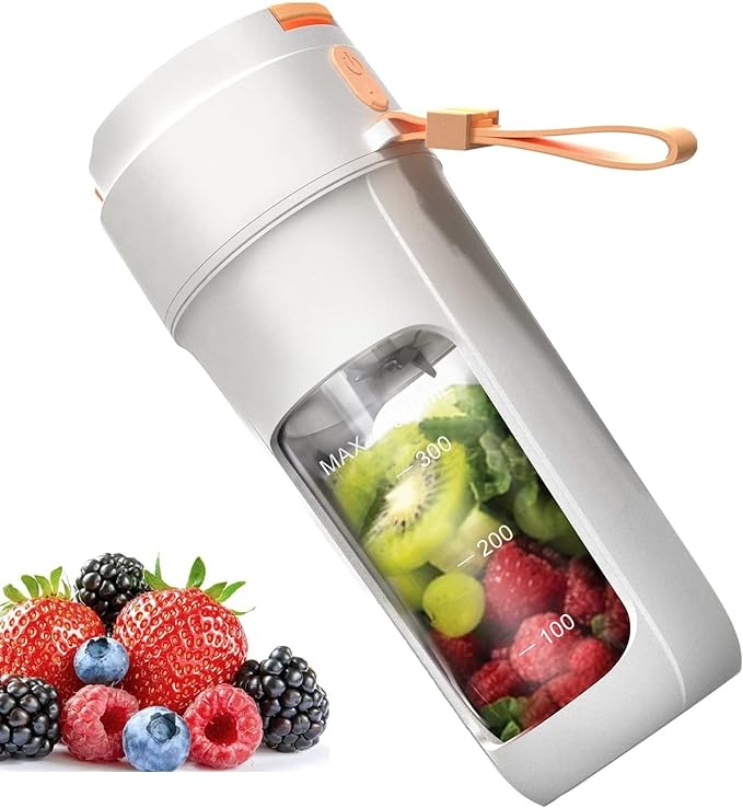 Portable 340ml Mini Blender & Smoothie Maker Ÿ?? Multifunctional Personal Juice Mixer Bottle with USB Rechargeable