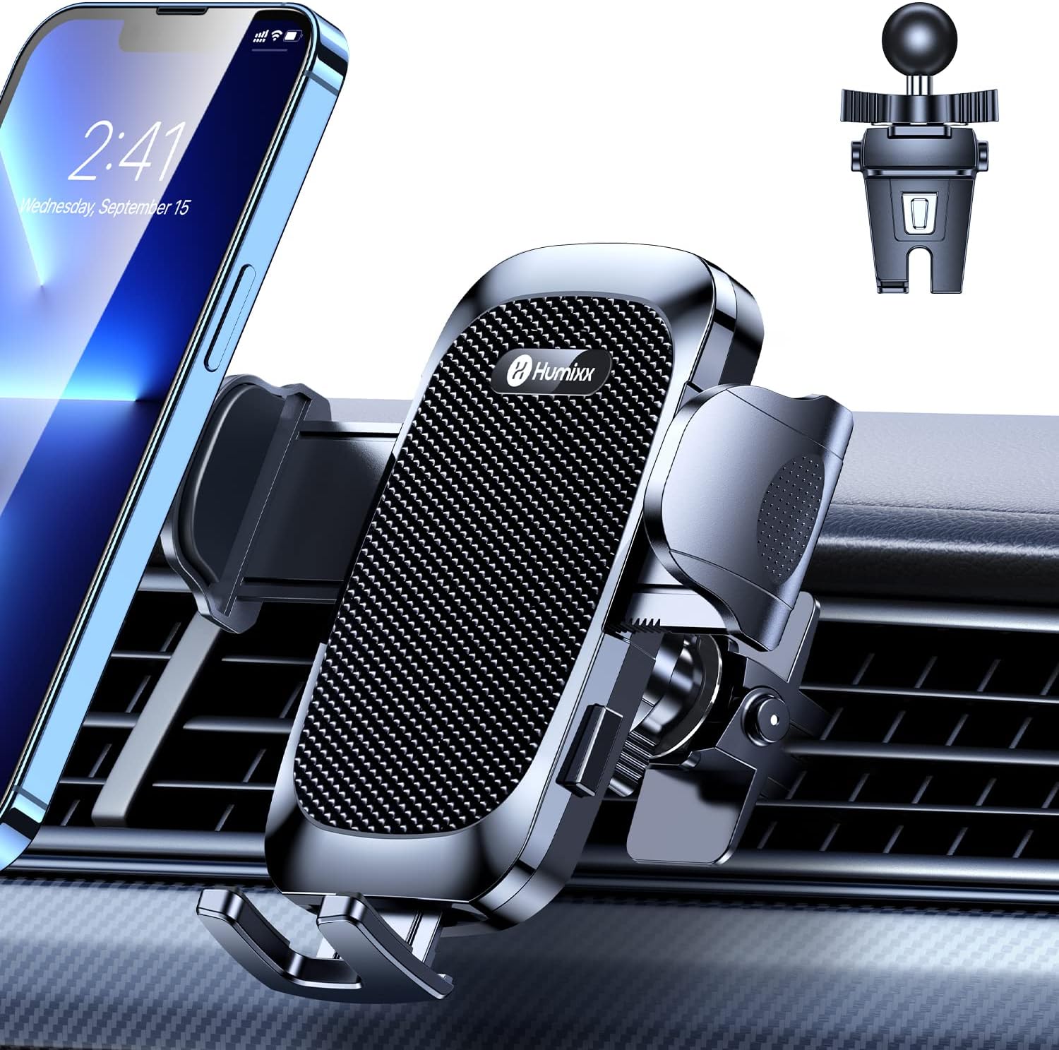 Humixx Universal Car Phone Mount for Air Vent, Military-Grade Stability, Anti-Drop Hands-Free Phone Holder