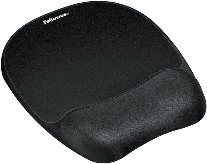 Fellowes Memory Foam Mouse Pad/Wrist Rest Ergonomic Mouse Pad with Wrist Support, Black (9176501)