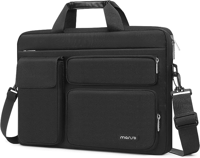 MOSISO Laptop Shoulder Messenger Bag for MacBook Pro 16 Inch and 15–15.6 Inch Notebooks with Dual Raised Protection