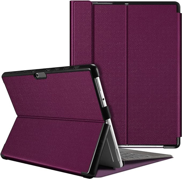 حافظة Fintie الواقية لجهاز Microsoft Surface Pro 8 مقاس 13 بوصة (إصدار 2021)، غطاء محفظة نحيف ذو هيكل صلب يعمل مع لوحة مفاتيح نوع الغطاء، Pu