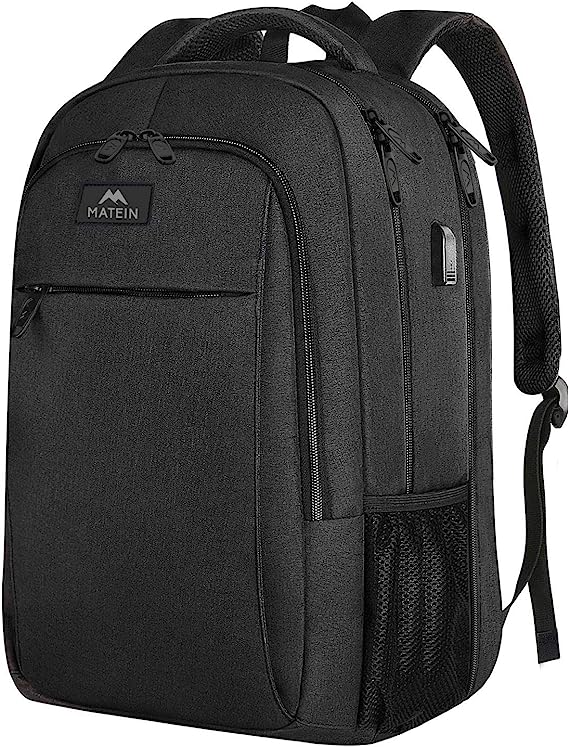 MATEIN Business Laptop Backpack 15.6 Inch Travel Laptop Bag Rucksack with USB Charging Port Water-Resistant Laptop Rucksack Daypack for Work