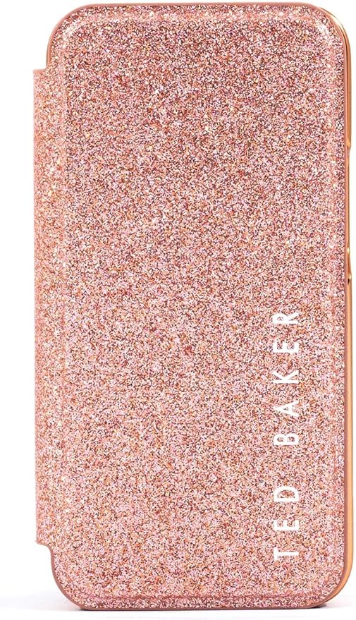 Ted Baker Mirror Folio Case for iPhone 13/14 - Rose Gold Glitter